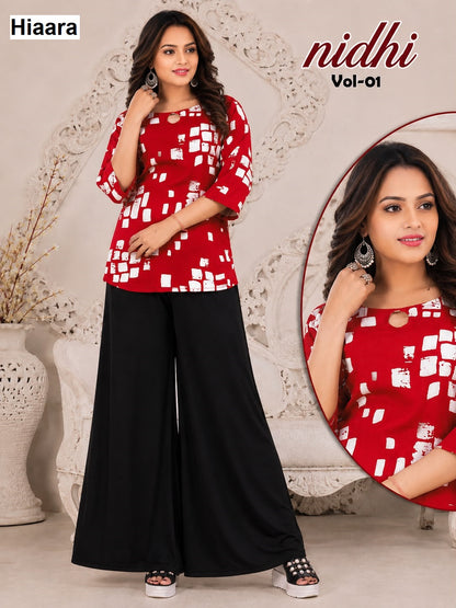 Nidhi Vol 1 Hiaara Rayon 14Kg Short Kurtis Exporter