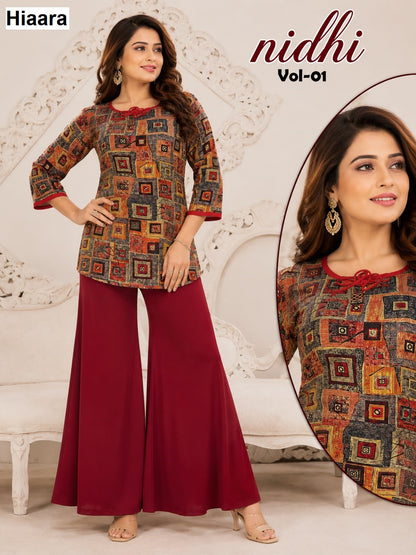 Nidhi Vol 1 Hiaara Rayon 14Kg Short Kurtis Exporter