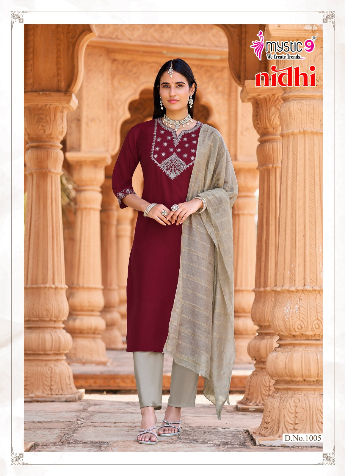 Nidhi Vol 1 Mystic 9 Roman Silk Readymade Pant Style Suits Wholesale Price