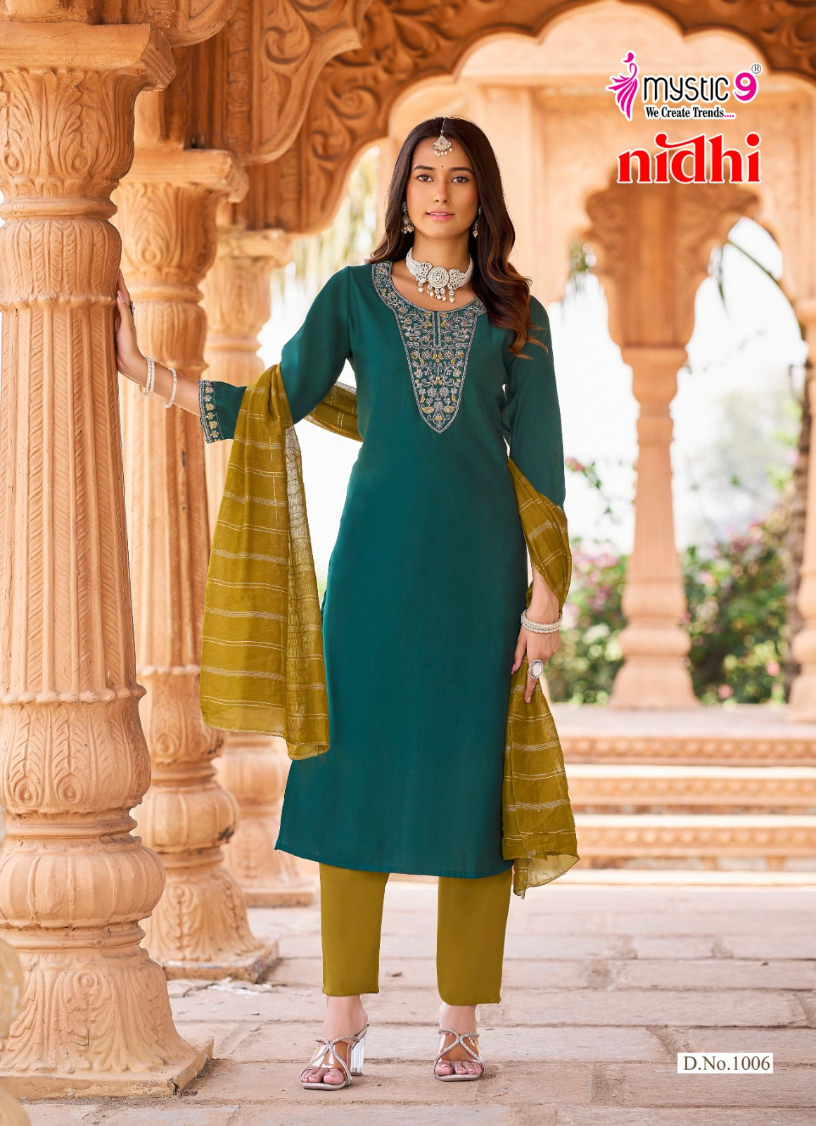 Nidhi Vol 1 Mystic 9 Roman Silk Readymade Pant Style Suits Wholesale Price