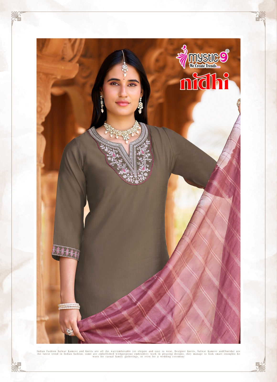 Nidhi Vol 1 Mystic 9 Roman Silk Readymade Pant Style Suits Wholesale Price
