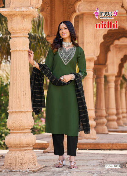 Nidhi Vol 1 Mystic 9 Roman Silk Readymade Pant Style Suits Wholesale Price