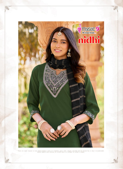 Nidhi Vol 1 Mystic 9 Roman Silk Readymade Pant Style Suits Wholesale Price
