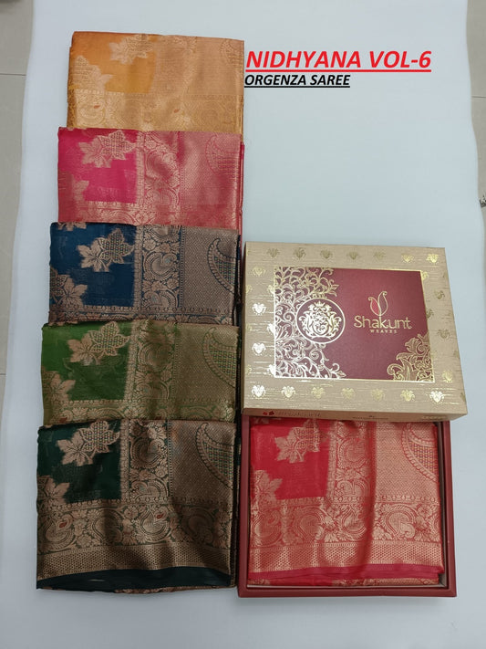 Nidhyana Series Shakunt Organza Sarees Supplier Gujarat
