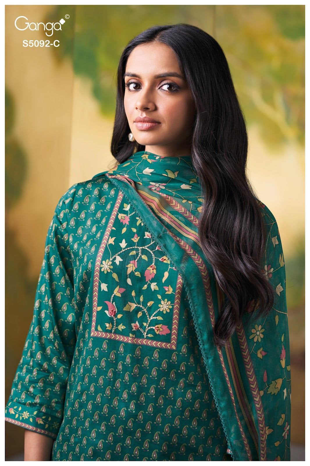 Nieveka S5092 Ganga Cotton Satin Pant Style Suits Exporter