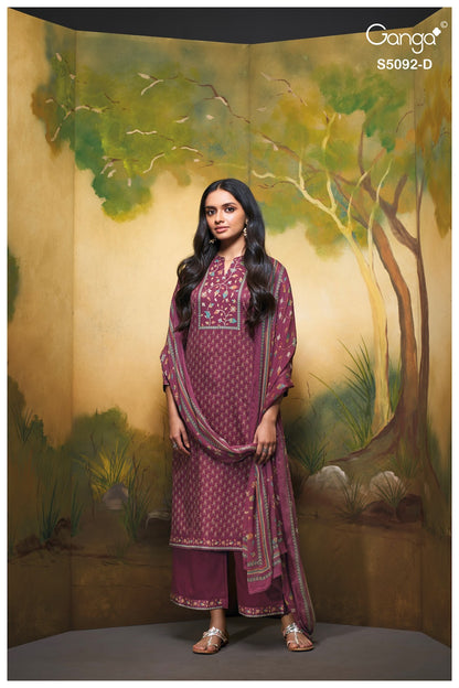 Nieveka S5092 Ganga Cotton Satin Pant Style Suits Exporter