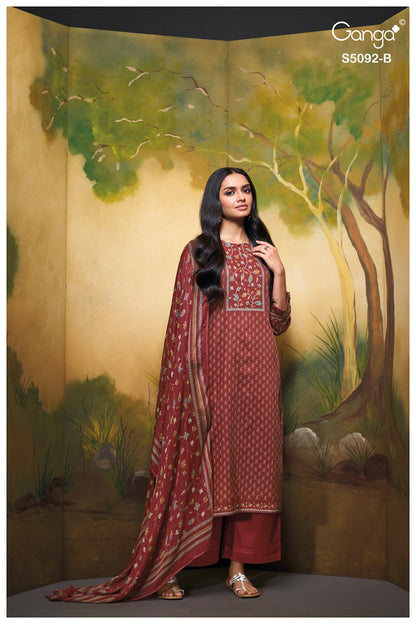 Nieveka S5092 Ganga Cotton Satin Pant Style Suits Exporter
