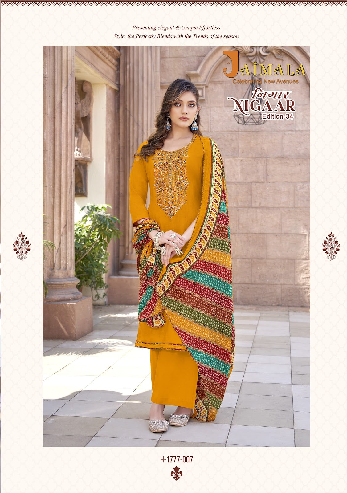 Nigaar Edition 34 Jaimala Reyon Pant Style Suits Supplier Gujarat