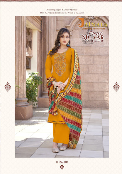 Nigaar Edition 34 Jaimala Reyon Pant Style Suits Supplier Gujarat