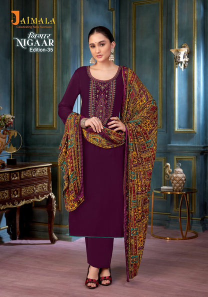 Nigaar Edition 35 Jaimala Reyon Pant Style Suits Wholesale