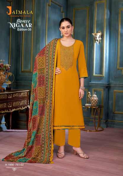 Nigaar Edition 35 Jaimala Reyon Pant Style Suits Wholesale