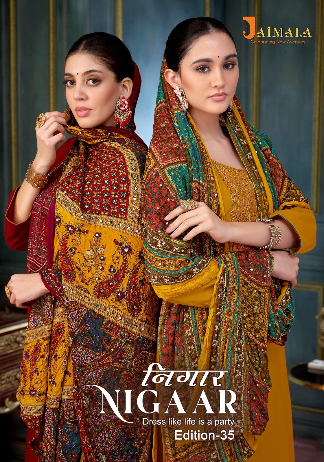 Nigaar Edition 35 Jaimala Reyon Pant Style Suits Wholesale