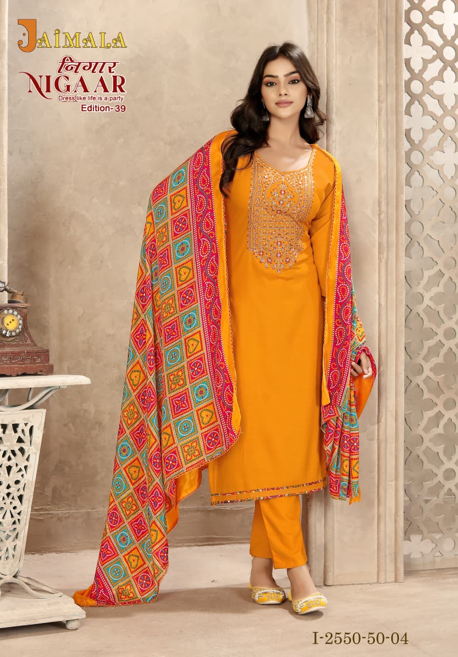 Nigaar Edition 39 Jaimala Reyon Pant Style Suits Wholesaler India