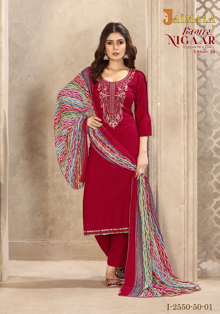 Nigaar Edition 39 Jaimala Reyon Pant Style Suits Wholesaler India