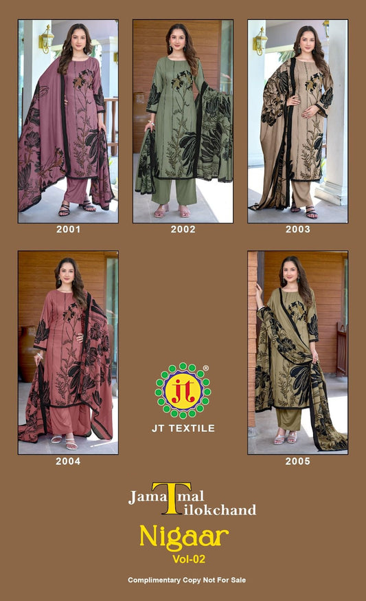 Nigaar Vol 2 Jt Rayon Pant Style Suits Wholesale Price