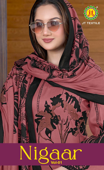 Nigaar Vol 1 Jt Rayon Pant Style Suits Wholesaler Ahmedabad