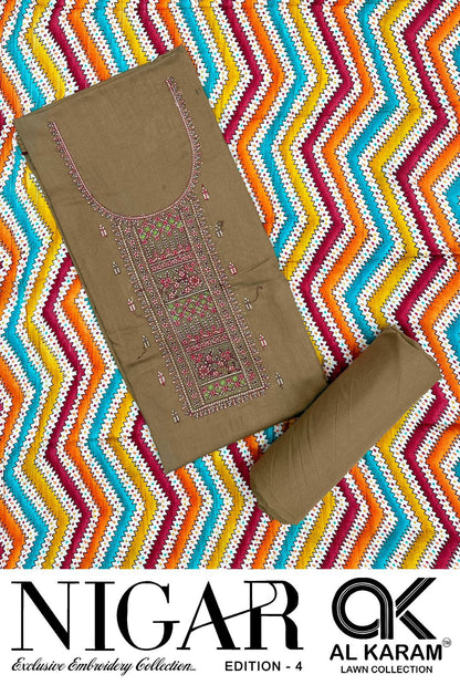 Nigar Edition 4 Al Karam Reyon Karachi Salwar Suits Manufacturer Gujarat