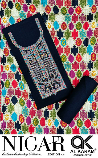 Nigar Edition 4 Al Karam Reyon Karachi Salwar Suits Manufacturer Gujarat