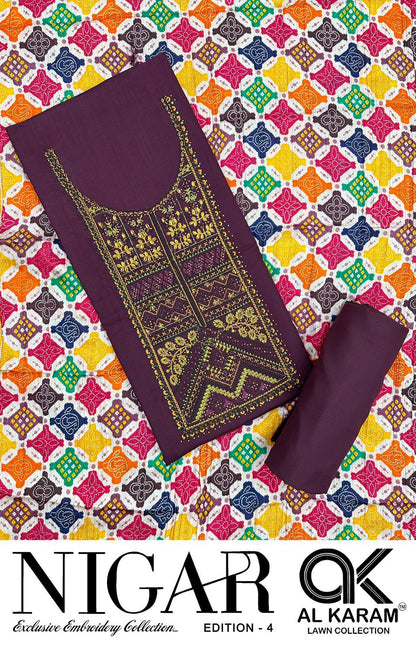 Nigar Edition 4 Al Karam Reyon Karachi Salwar Suits Manufacturer Gujarat