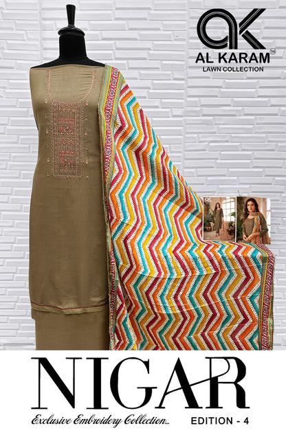 Nigar Edition 4 Al Karam Reyon Karachi Salwar Suits Manufacturer Gujarat