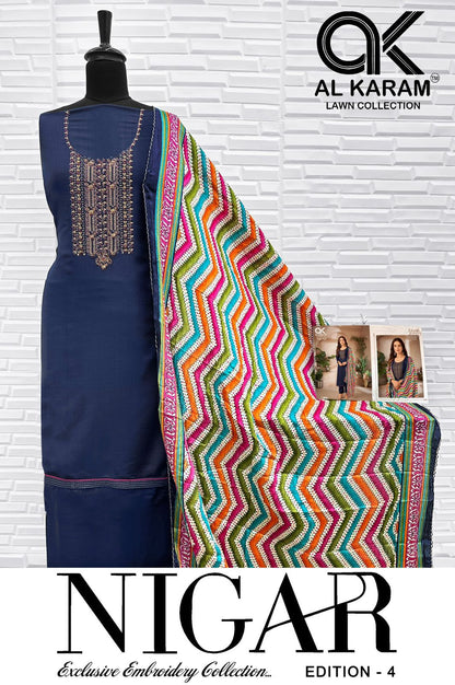 Nigar Edition 4 Al Karam Reyon Karachi Salwar Suits Manufacturer Gujarat