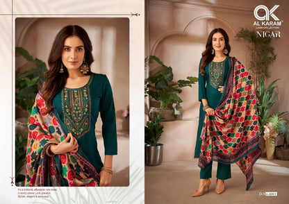 Nigar Edition 4 Al Karam Reyon Karachi Salwar Suits Manufacturer Gujarat