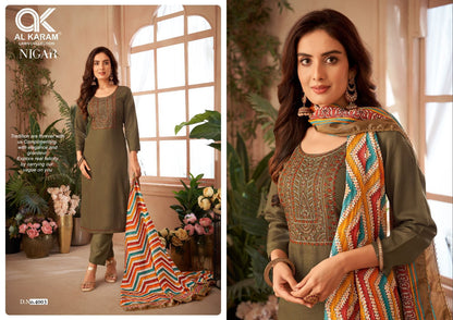 Nigar Edition 4 Al Karam Reyon Karachi Salwar Suits Manufacturer Gujarat