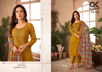 Nigar Edition 4 Al Karam Reyon Karachi Salwar Suits Manufacturer Gujarat