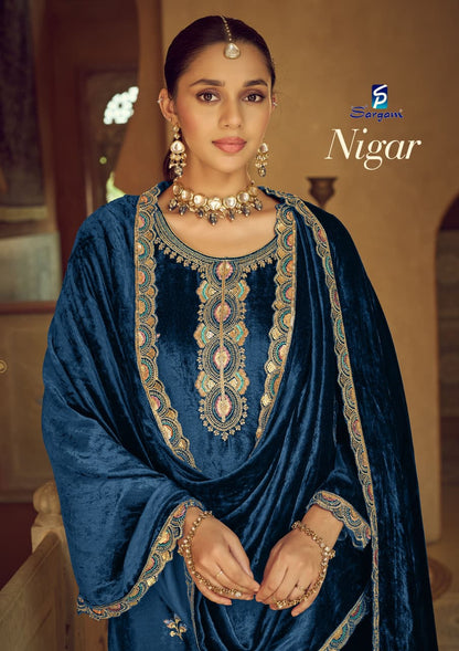 Nigar Sargam Prints Velvet Suits Supplier India