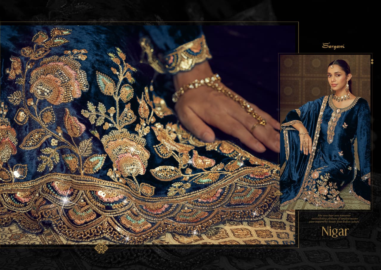 Nigar Sargam Prints Velvet Suits Supplier India