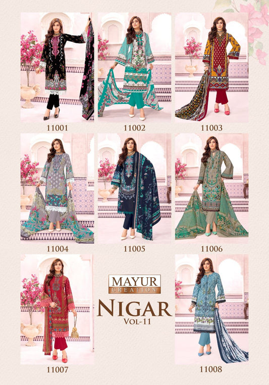 Nigar Vol 11 Mayur Creation Cotton Karachi Salwar Suits Manufacturer India