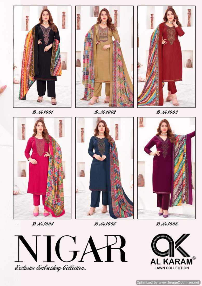 Nigar Vol 1 Al Karam Rayon Slub Pant Style Suits