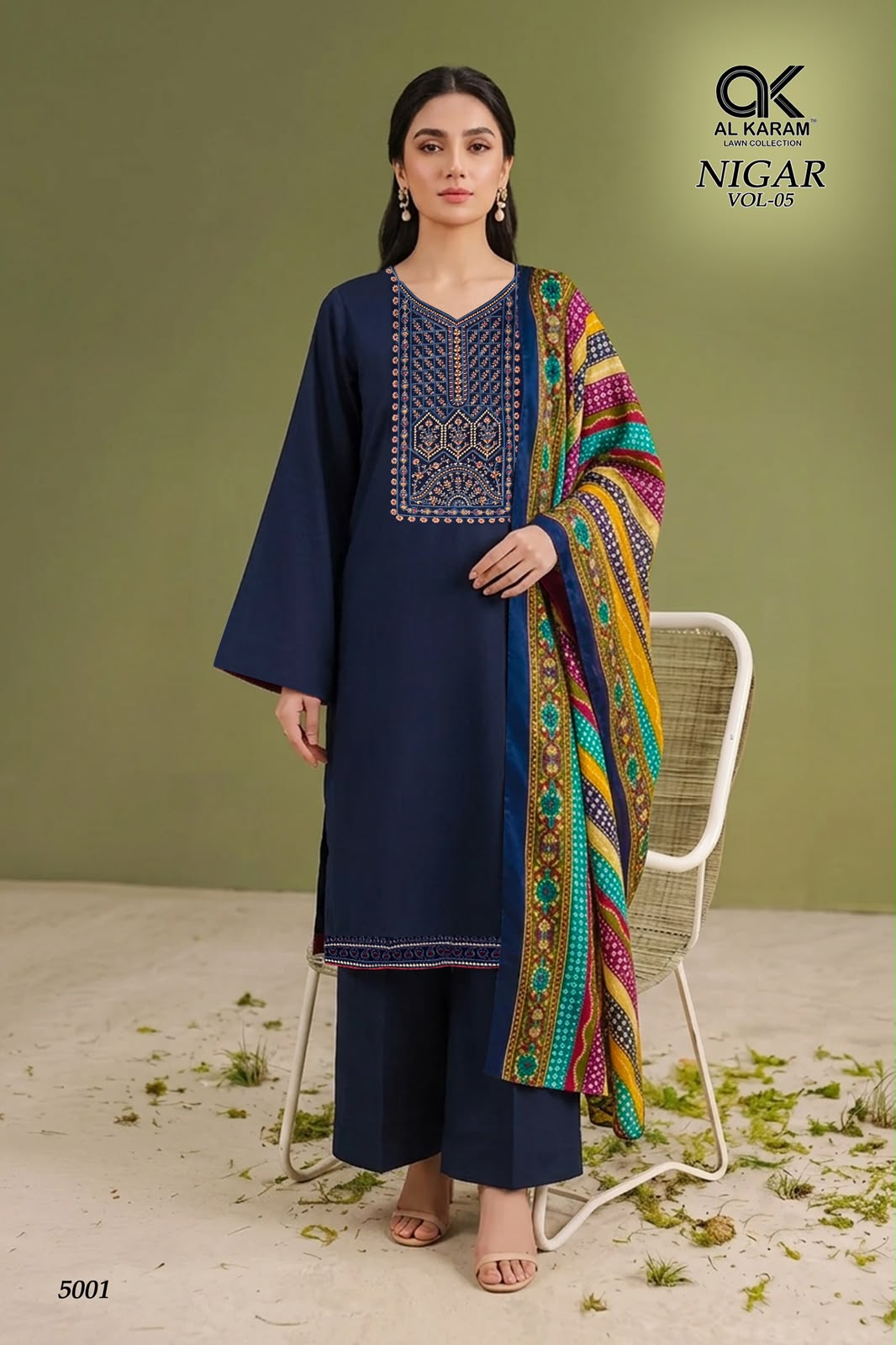 Nigar Vol 5 Al Karam Reyon Karachi Salwar Suits Manufacturer