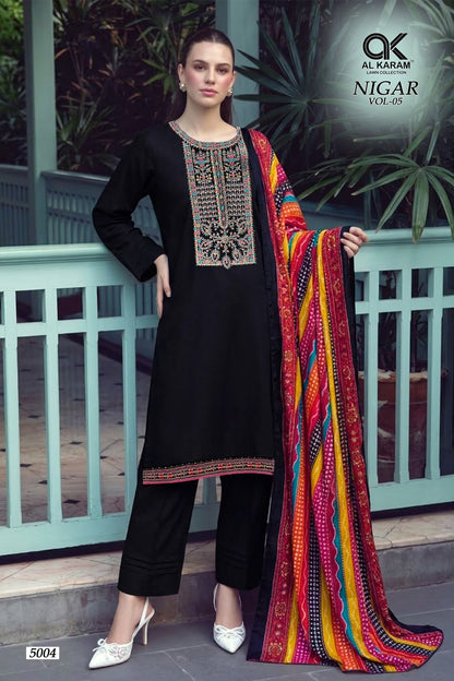 Nigar Vol 5 Al Karam Reyon Karachi Salwar Suits Manufacturer