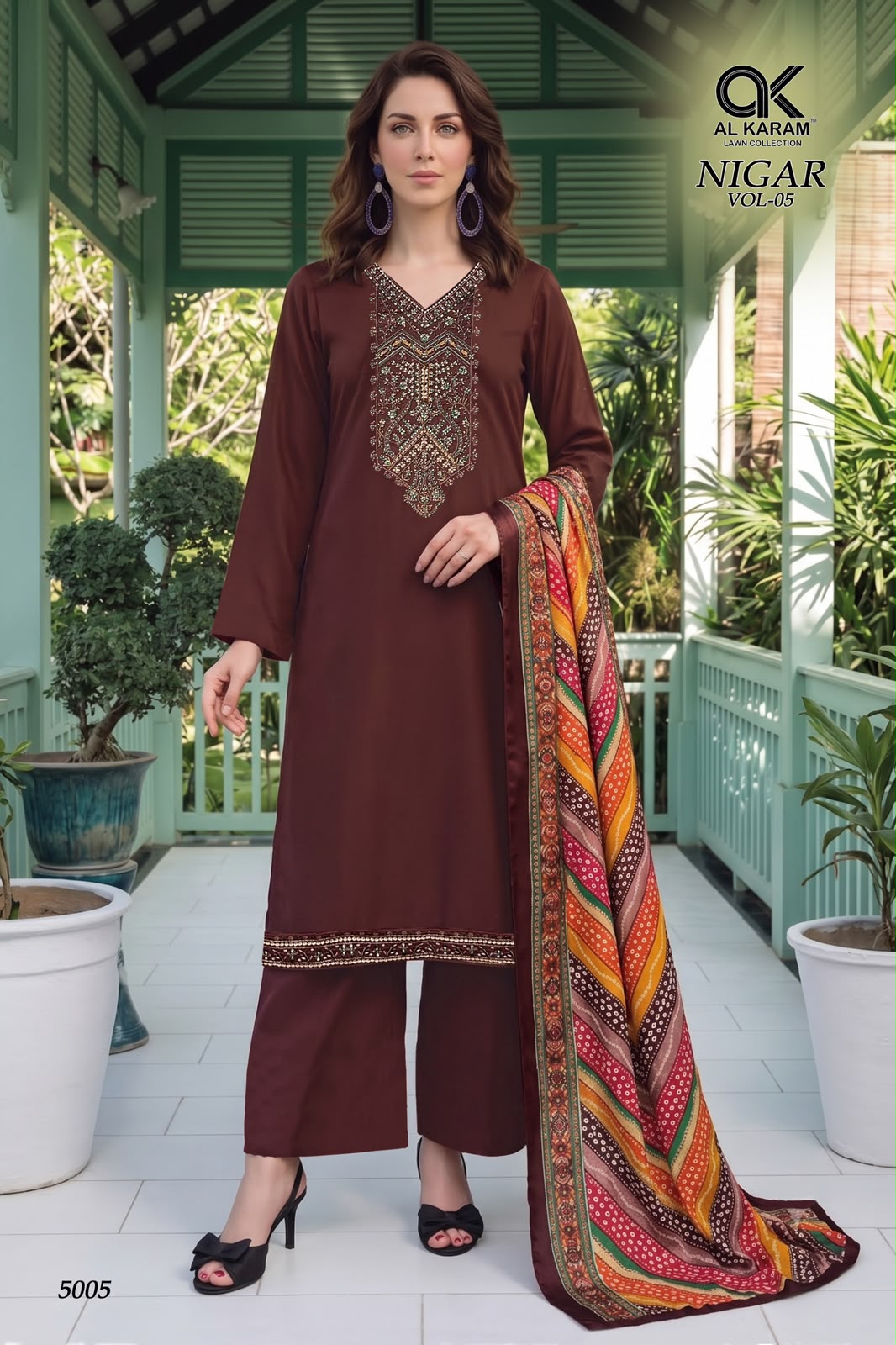 Nigar Vol 5 Al Karam Reyon Karachi Salwar Suits Manufacturer