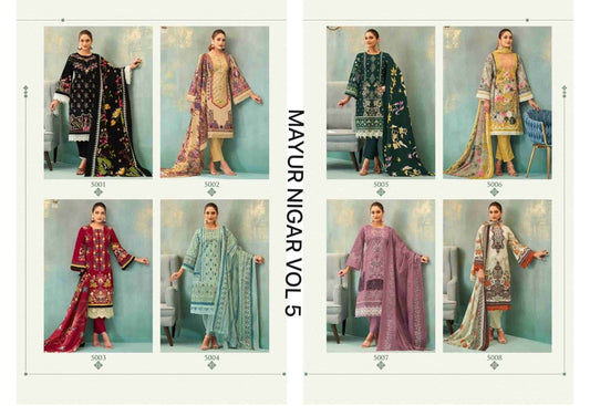 Nigar Vol 5 Mayur Creation Cotton Karachi Salwar Suits Wholesaler