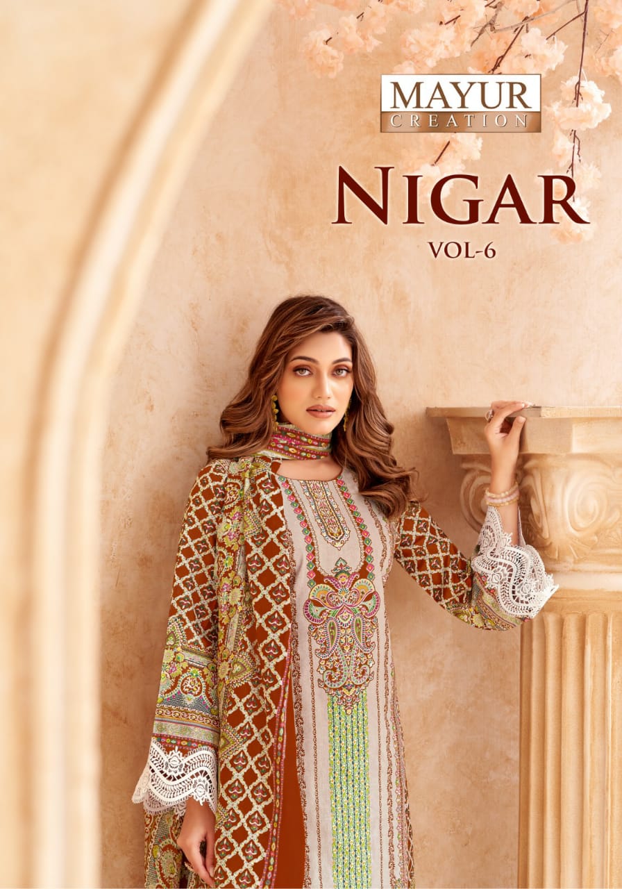 Nigar Vol 6 Mayur Creation Cotton Karachi Salwar Suits Manufacturer India