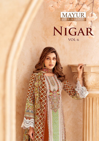 Nigar Vol 6 Mayur Creation Cotton Karachi Salwar Suits Manufacturer India