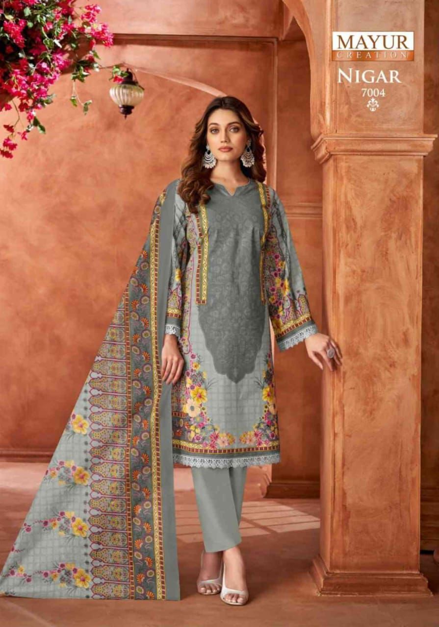 Nigar Vol 7 Mayur Creation Cotton Karachi Readymade Suits Manufacturer India