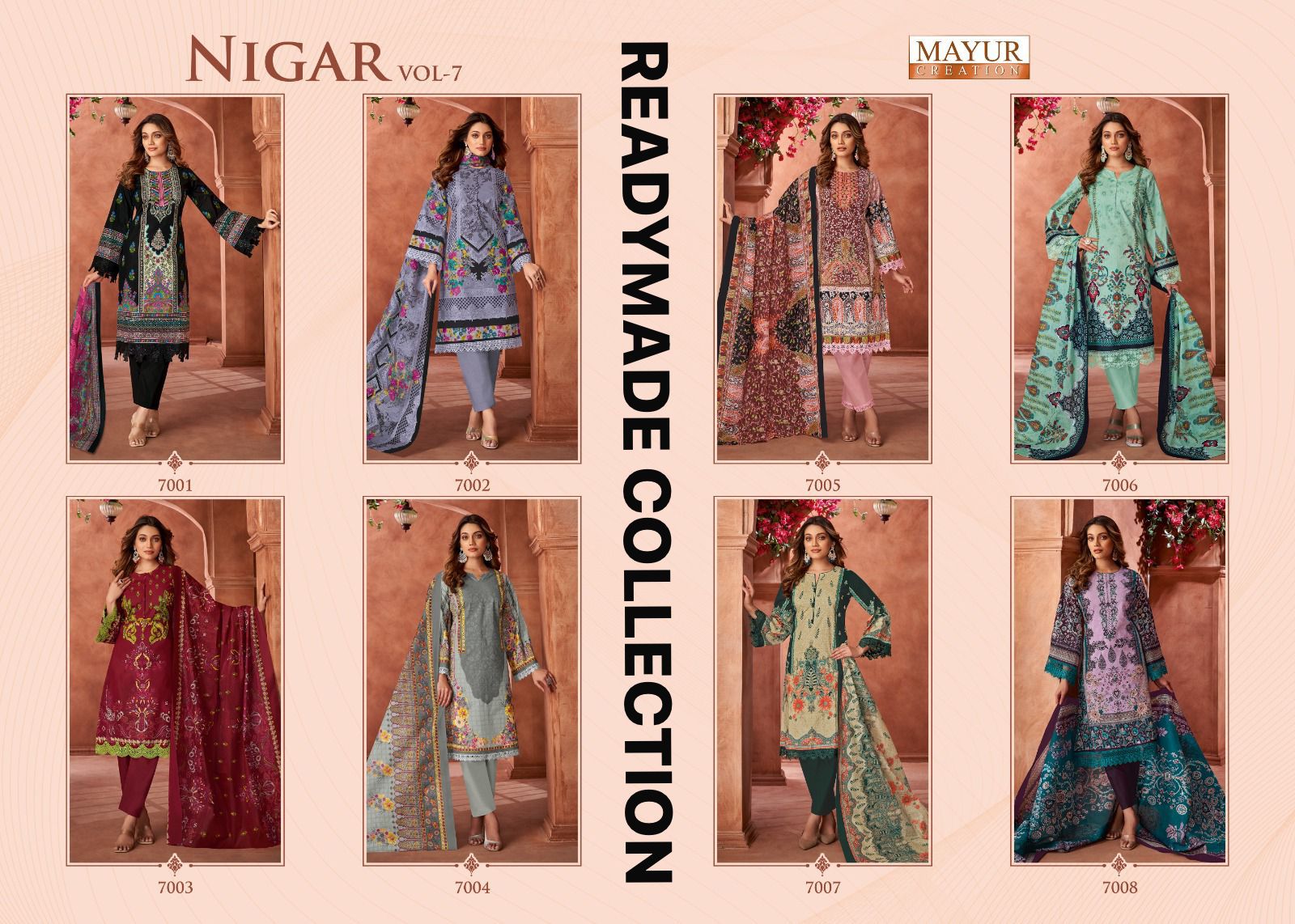 Nigar Vol 7 Mayur Creation Cotton Karachi Readymade Suits Manufacturer India