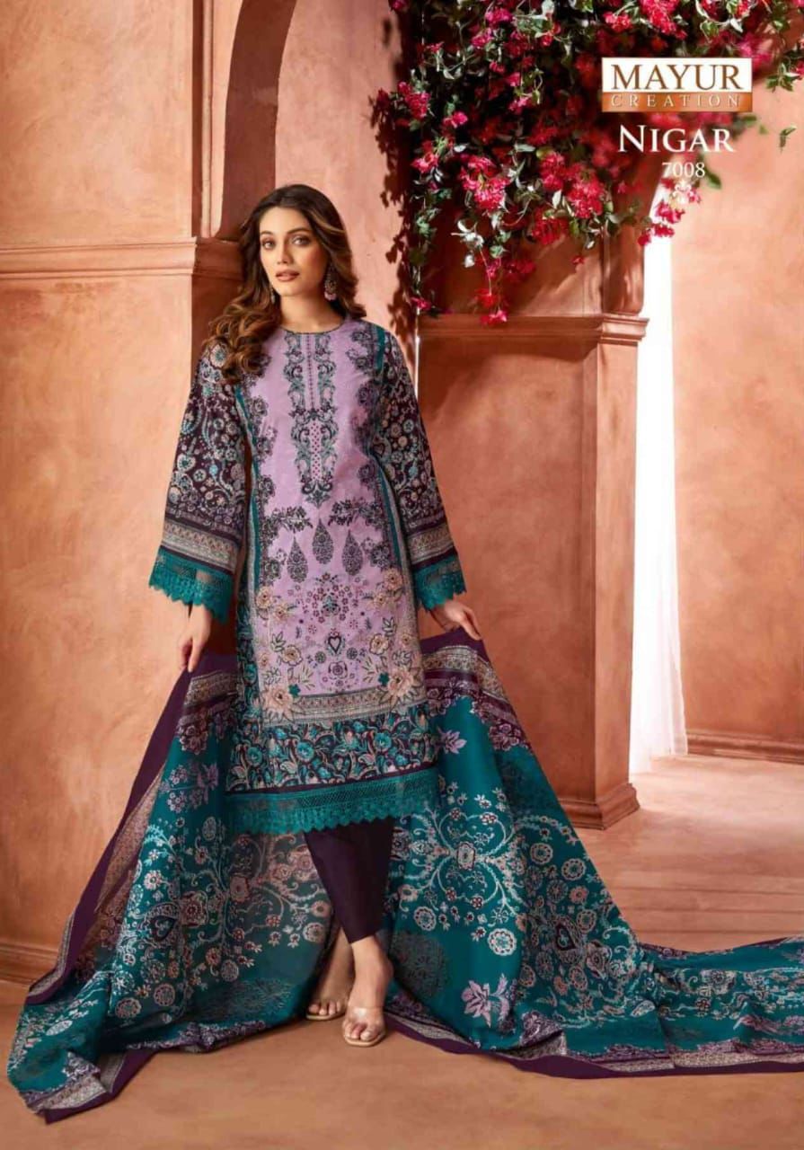 Nigar Vol 7 Mayur Creation Cotton Karachi Readymade Suits Manufacturer India