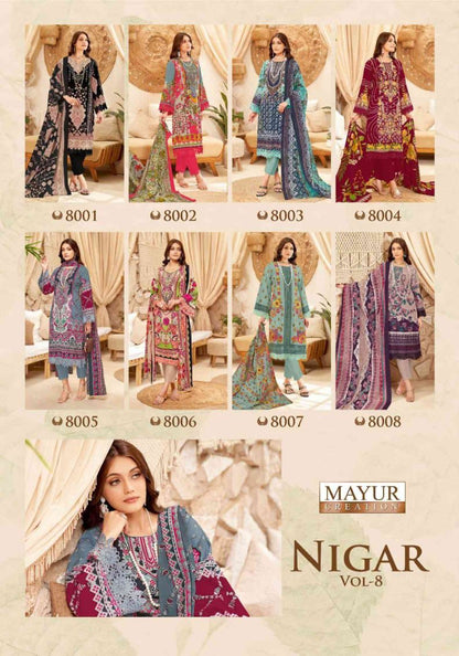 Nigar Vol 8 Mayur Creation Cotton Karachi Salwar Suits Wholesaler