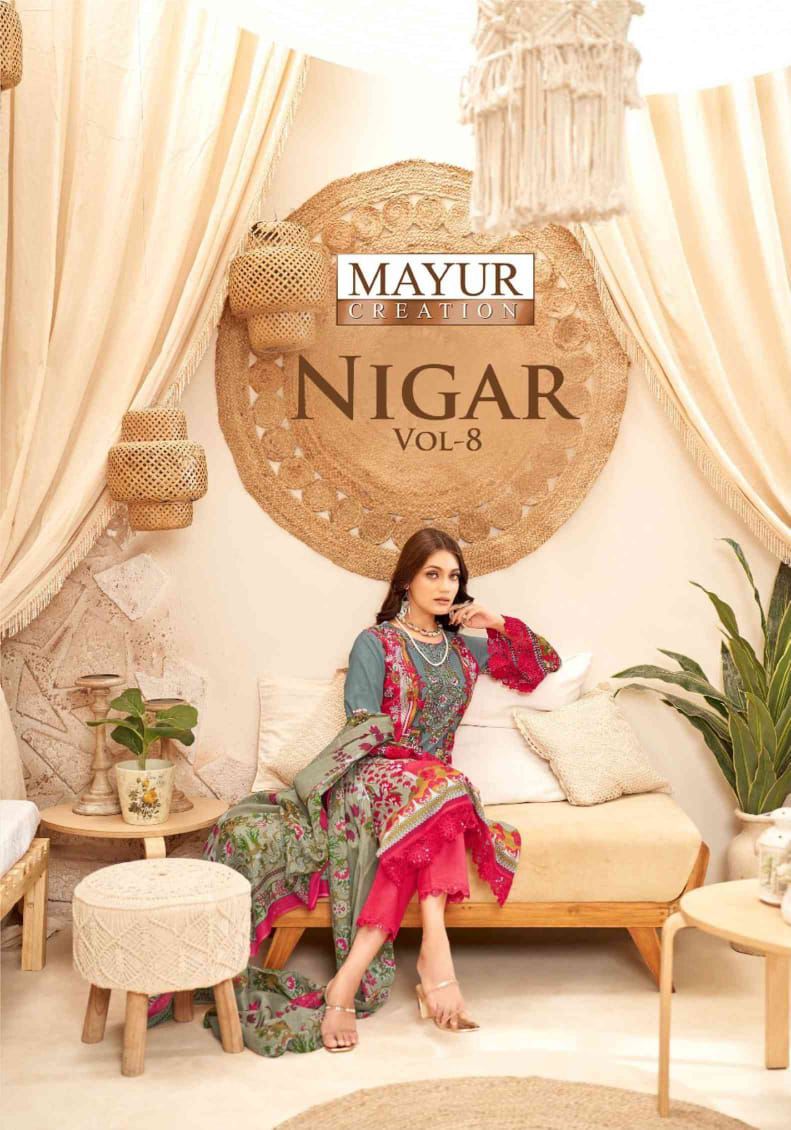Nigar Vol 8 Mayur Creation Cotton Karachi Salwar Suits Wholesaler