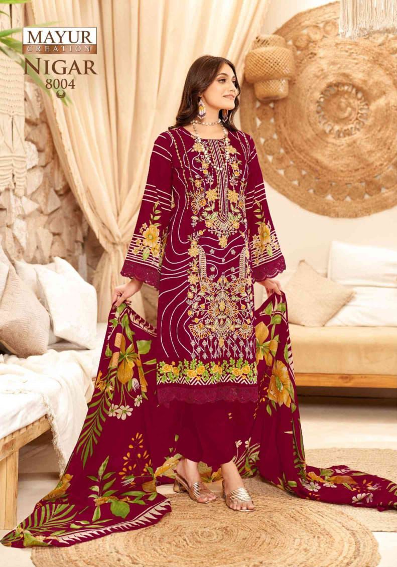 Nigar Vol 8 Mayur Creation Cotton Karachi Salwar Suits Wholesaler