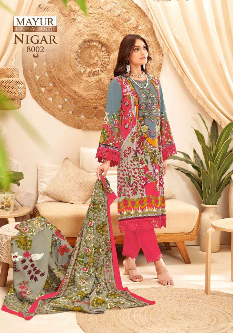 Nigar Vol 8 Mayur Creation Cotton Karachi Salwar Suits Wholesaler