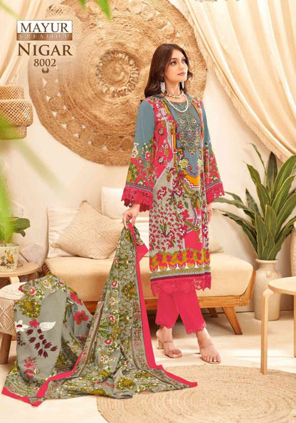 Nigar Vol 8 Mayur Creation Cotton Karachi Salwar Suits Wholesaler