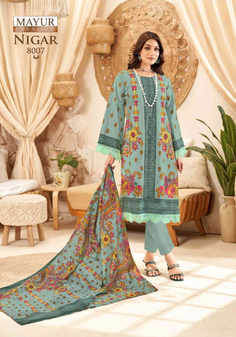 Nigar Vol 8 Mayur Creation Cotton Karachi Salwar Suits Wholesaler