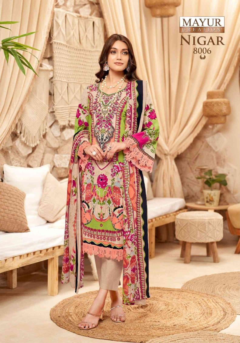 Nigar Vol 8 Mayur Creation Cotton Karachi Salwar Suits Wholesaler