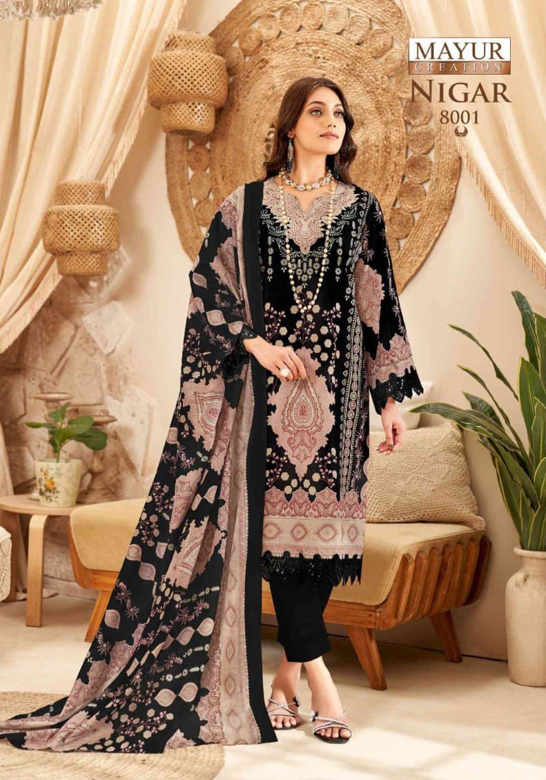 Nigar Vol 8 Mayur Creation Cotton Karachi Salwar Suits Wholesaler