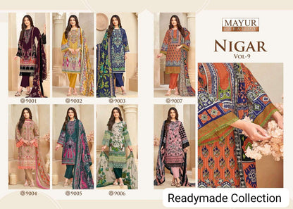 Nigar Vol 9 Mayur Creation Cotton Karachi Readymade Suits Manufacturer India